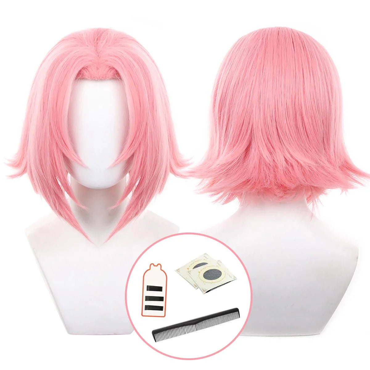 Astricos Haruno Sakura Cosplay Wig - High-Quality Synthetic Fiber with Adjustable Cap for Ultimate Comfort - Astricos