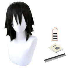 Astricos Iguro Obanai Cosplay Wig - High-Quality Synthetic Fiber with Adjustable Cap for Anime Events - Astricos