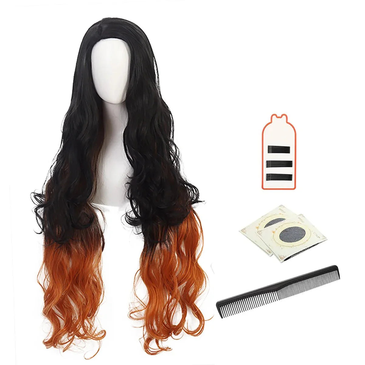 Astricos Nezuko Kamado Cosplay Wig - Heat Resistant Synthetic Fiber with Adjustable Cap for Halloween and Anime Events - Astricos