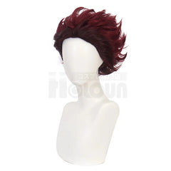 Astricos Kamado Tanjiro Cosplay Wig - Premium Synthetic Fiber with Adjustable Cap for Anime Fans - Astricos