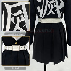 Astricos Kanroji Mitsuri Cosplay Costume - Embroidered Top, Braided Wig, Skirt, Haori, Belt, Stockings for Halloween - Astricos