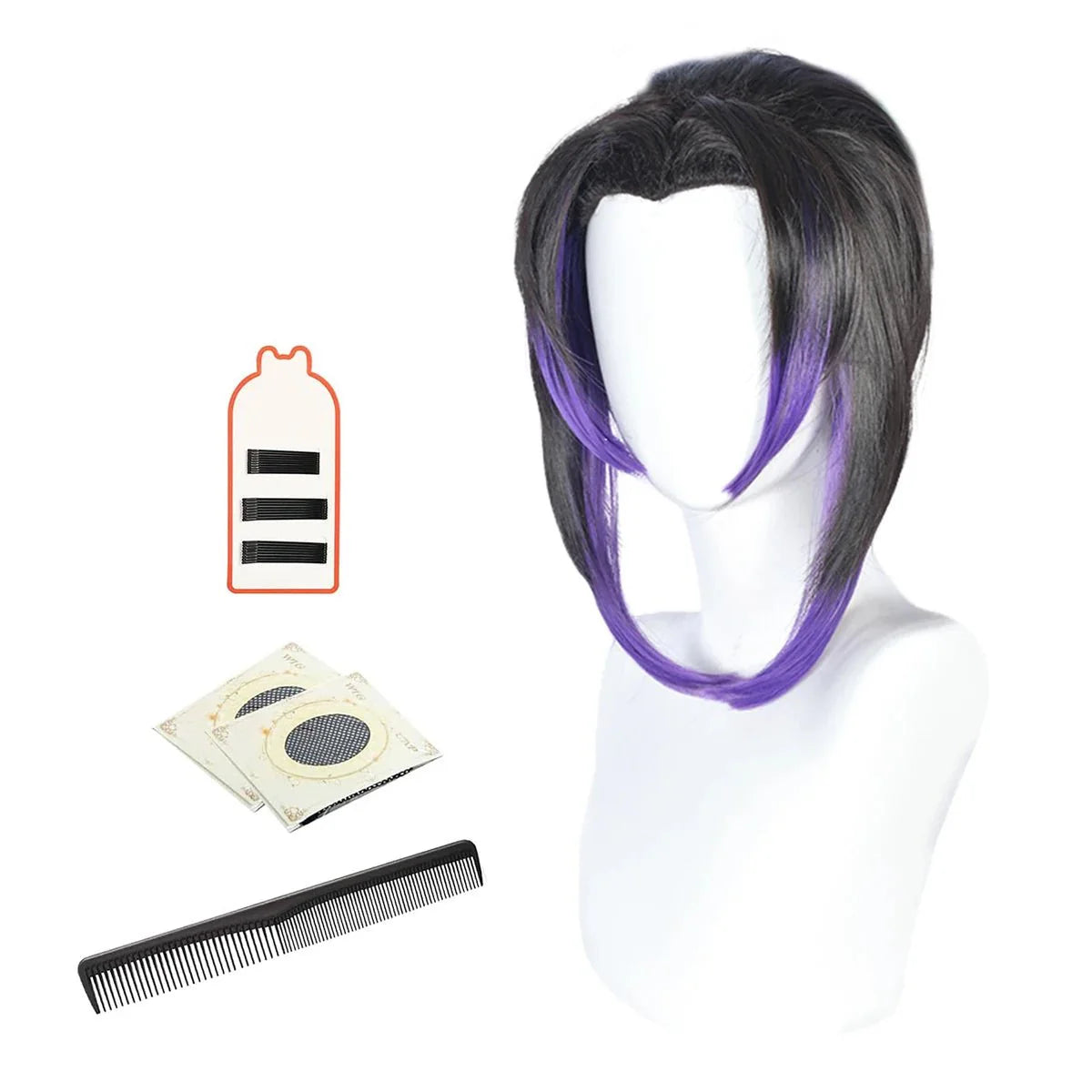 Astricos Kochou Shinobu Cosplay Wig - Purple Synthetic Fiber with Adjustable Cap for Halloween & Christmas - Astricos