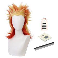 Astricos Rengoku Kyoujurou Cosplay Wig - Synthetic Fiber, Adjustable, Heat Resistant for Anime Fans - Astricos