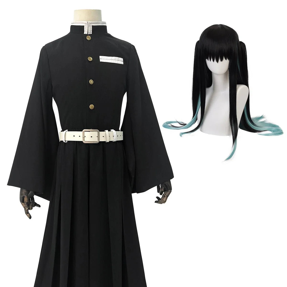 Astricos Muichirou Cosplay Outfit with Premium Wig, Embroidered Top, and Elastic Pants - Astricos