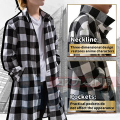 Astricos Tokyo Revengers Manjiro Sano Cosplay Costume - Long Sleeve Plaid Shirt & Casual Coat for Daily Wear - Astricos