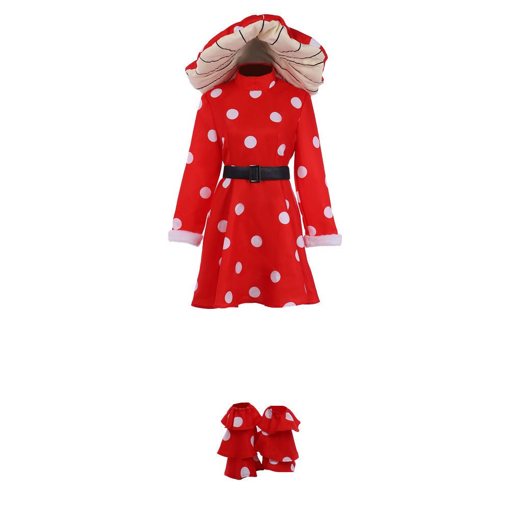 Anime Komori Kinoko Cosplay Costume - Red Polka Dot Dress | Halloween & Carnival Outfit | Astricos - Astricos