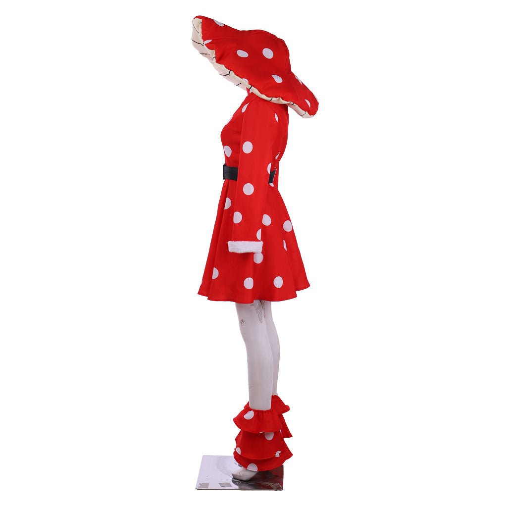 Anime Komori Kinoko Cosplay Costume - Red Polka Dot Dress | Halloween & Carnival Outfit | Astricos - Astricos