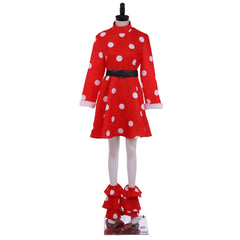 Anime Komori Kinoko Cosplay Costume - Red Polka Dot Dress | Halloween & Carnival Outfit | Astricos - Astricos