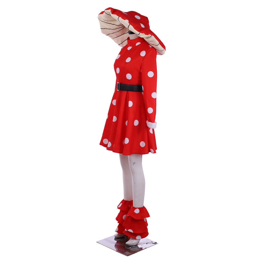 Anime Komori Kinoko Cosplay Costume - Red Polka Dot Dress | Halloween & Carnival Outfit | Astricos - Astricos