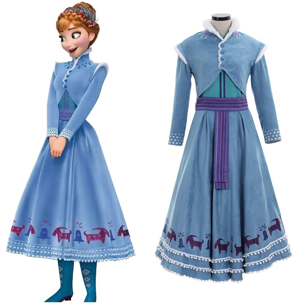 Astricos Anna Cosplay Costume | Women's Shirt, Skirt, and Coat Suit for Halloween & Disney Events - Astricos