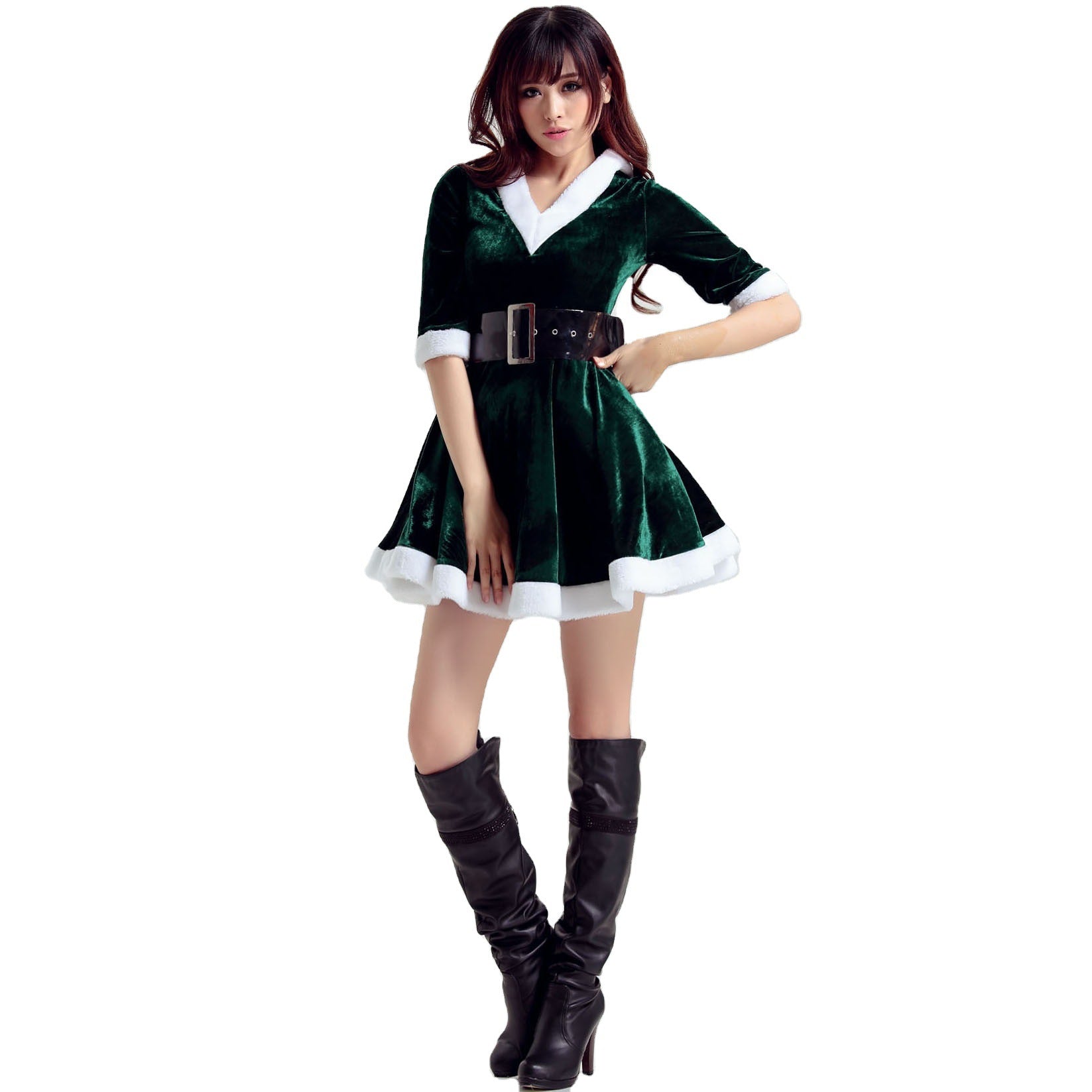 Astricos Festive Dance Santa Costumes - Sexy Female Christmas Outfits for Cosplay and Stage Performances - Astricos