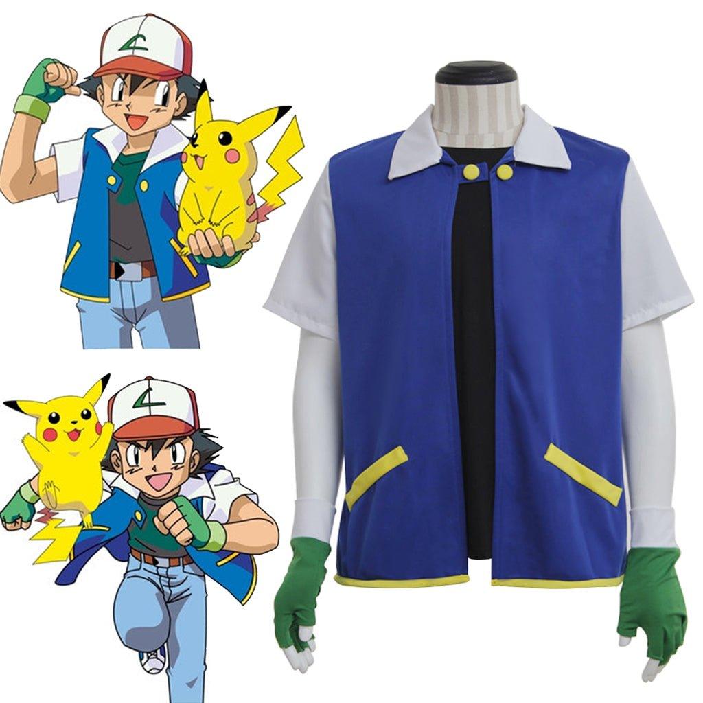 Astricos Ash Ketchum Pokemon Blue and White Jacket - Iconic Anime Cosplay Outfit - Astricos