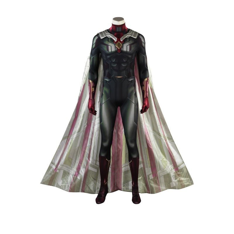 Astricos Vision Cosplay Costume - 3D Printed Jumpsuit with Cloak for Marvel Fans - Astricos