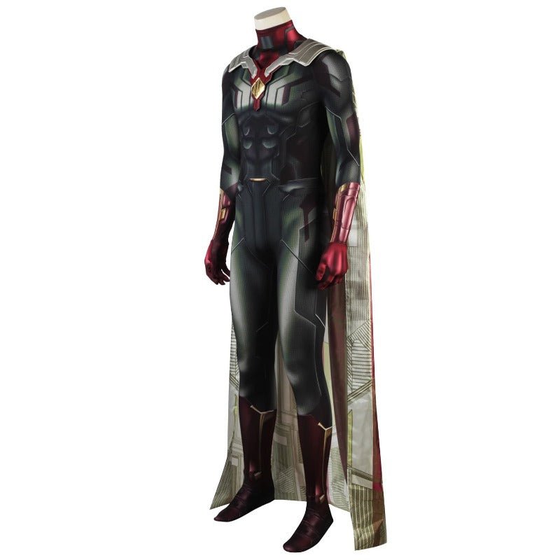 Astricos Vision Cosplay Costume - 3D Printed Jumpsuit with Cloak for Marvel Fans - Astricos