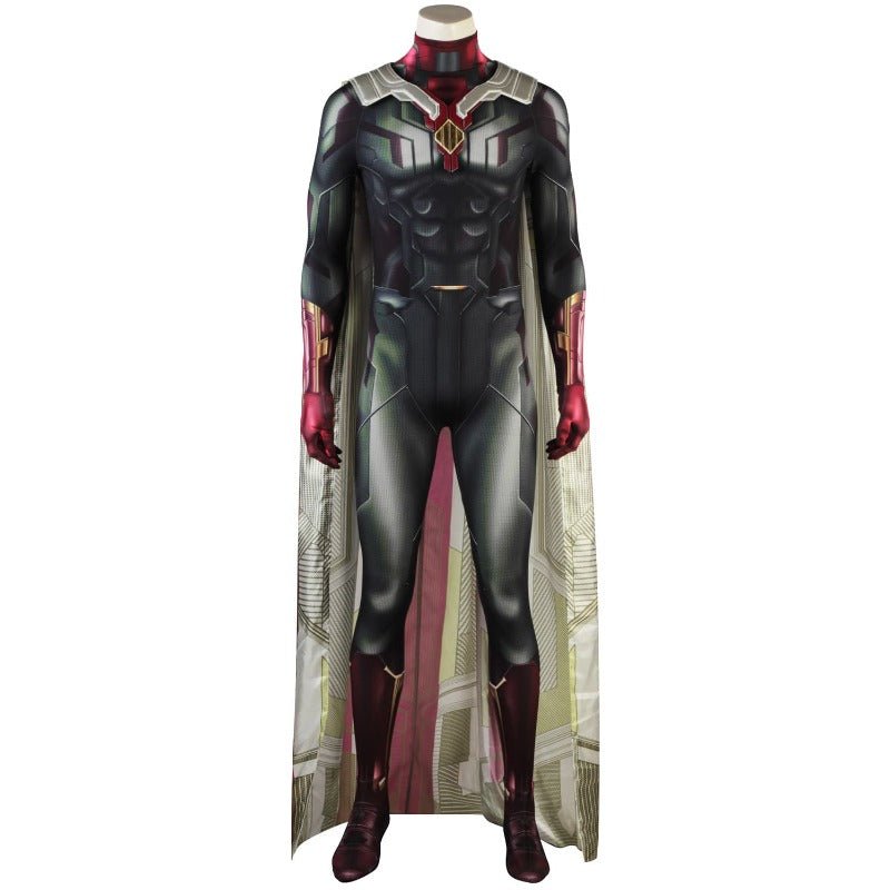 Astricos Vision Cosplay Costume - 3D Printed Jumpsuit with Cloak for Marvel Fans - Astricos