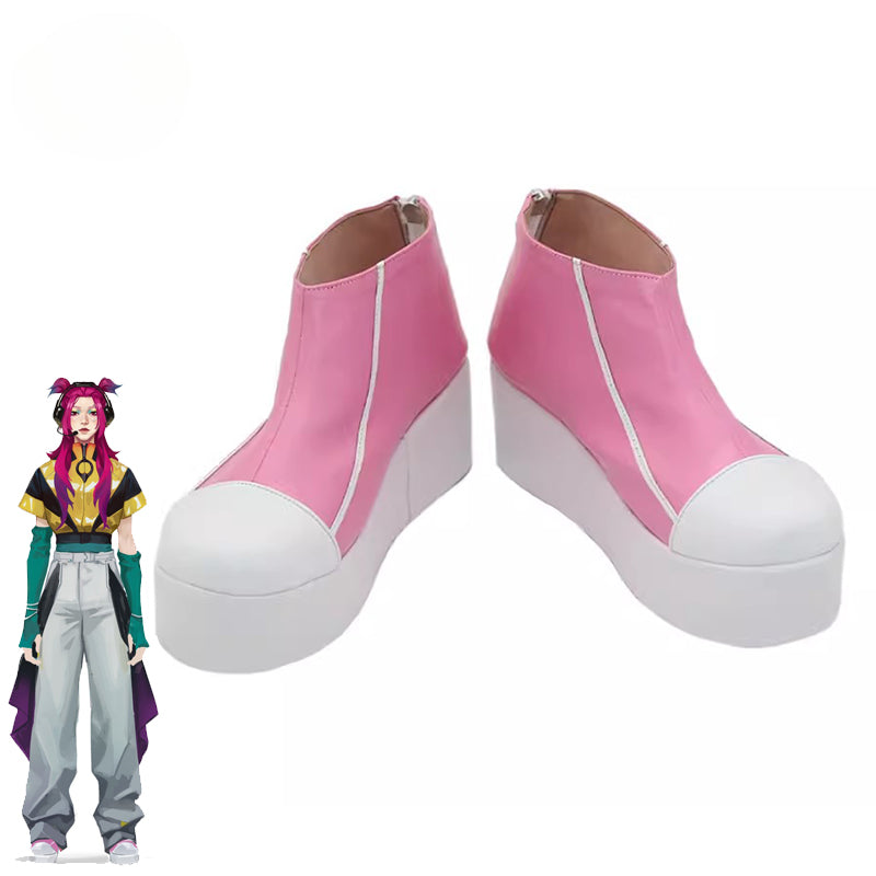 Astricos HEARTSTEEL Alune Cosplay Shoes - Pink Flat Thick Sole Women's Zipper Casual Shoes for Party and Halloween - Astricos