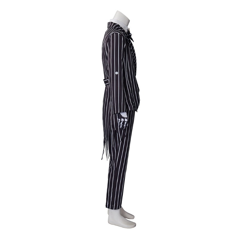 Astricos Jack Skellington Cosplay Costume - Striped Jacket & Pants Halloween Suit - Astricos