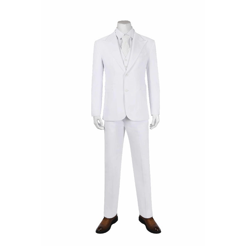 Astricos Joker 2 Arthur Fleck White Cosplay Costume Full Set - Suit, Shirt, Vest, Pants, Tie - Astricos