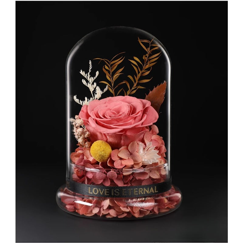 Astricos Timeless Preserved Rose Glass Dome Gift Box - Mystic Blue Enchanted Rose Bouquet for Special Occasions - Astricos