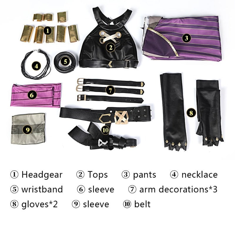 Astricos Arcane Jinx Cosplay Costume - Crit Loli Loose Cannon Outfit with Shoes, Wig, Sexy Women Carnival Costume - Astricos