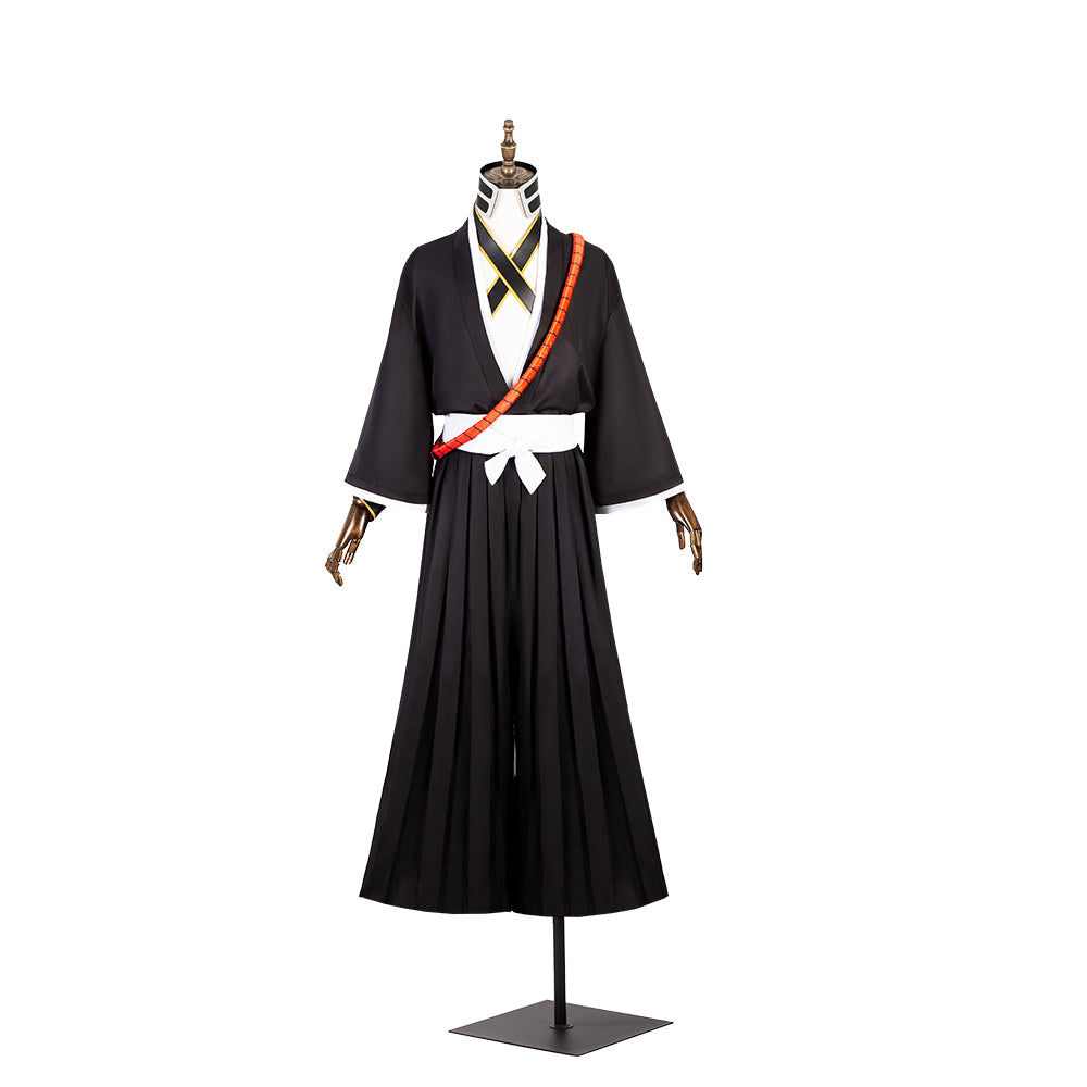 Astricos Ichigo Kurosaki Bleach Cosplay Costume with Wig, Black Top, and Pants for Halloween - Astricos