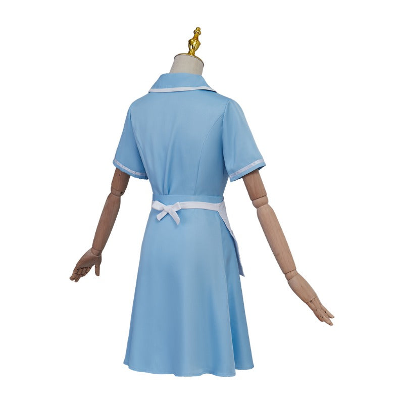 Astricos Waitress the Musical Inspired Cosplay Costume – Blue Maid Uniform Dress with Apron for Women - Astricos