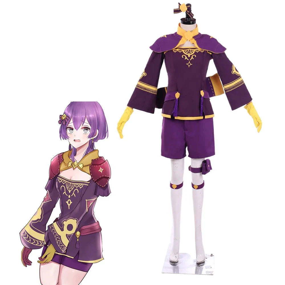 Astricos Bernadetta Cosplay Game Fire Emblem Costume Women Fantasia Purple Battle Uniform Suit Halloween Party Warrior Disguise Outfits - Astricos