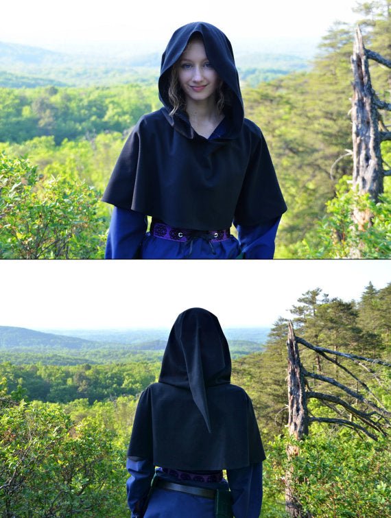 Astricos Black Hooded Cape - Versatile Mystic Garment for Cosplay and Occasions - Astricos