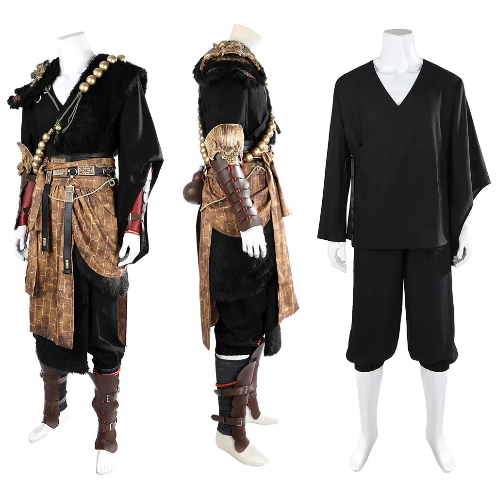 Astricos Black Myth Wukong Cosplay Costume | Premium Black Robe Full Set - Astricos