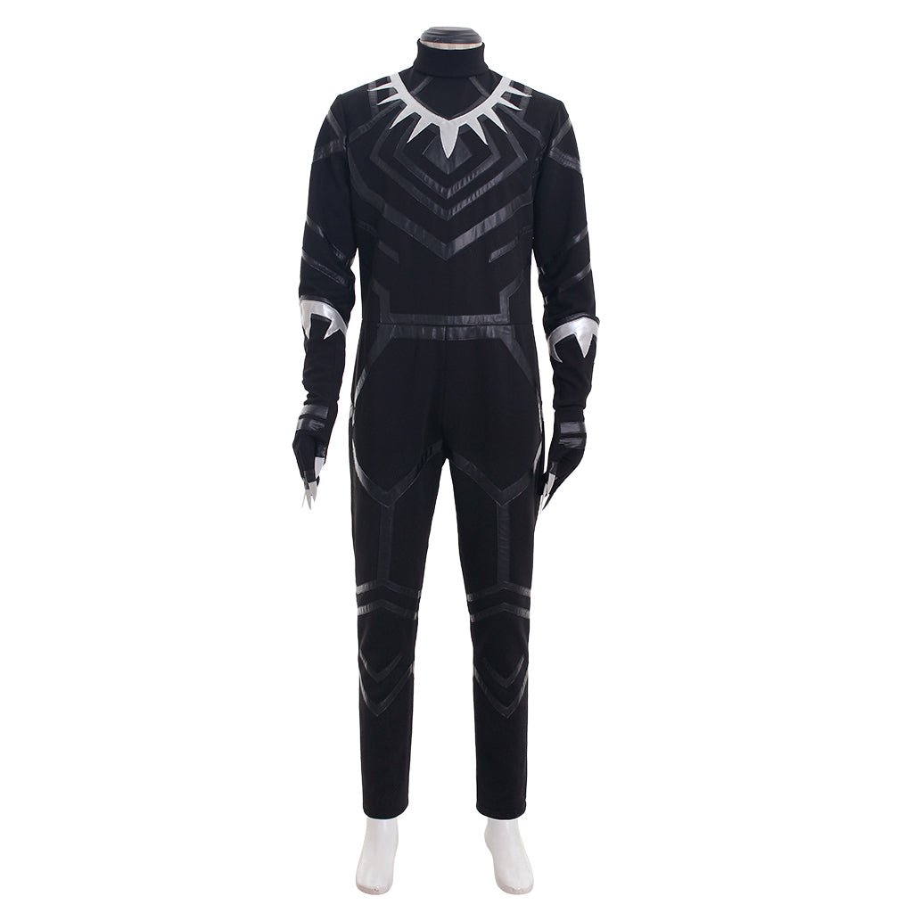 Astricos Black Panther Cosplay Costume Set for Men - Jumpsuit, Boots, Gloves, Mask - Astricos