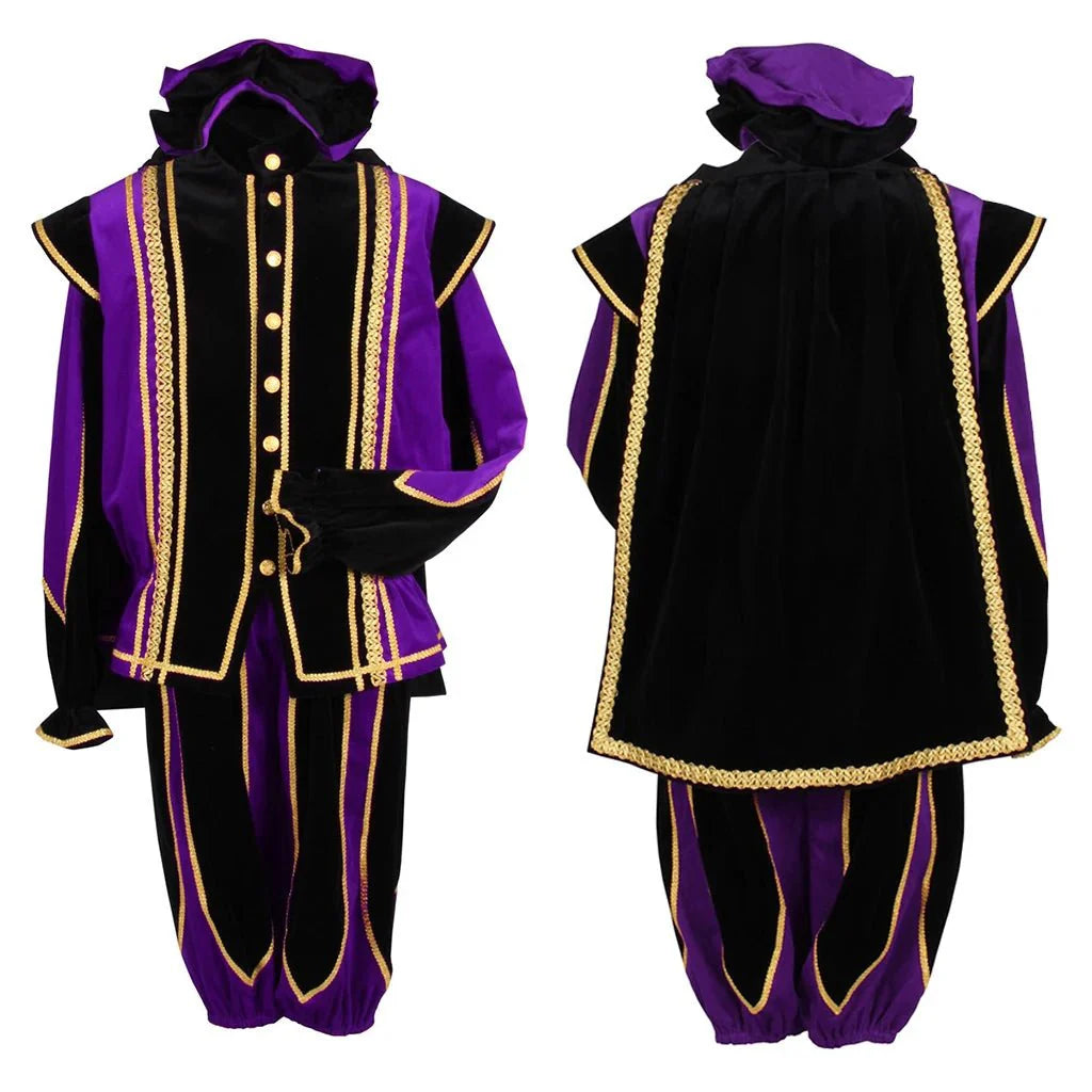 Astricos Black Peter Cosplay Costume for Men - Luxurious Tudor Velvet Holiday Outfit with Ball Gown - Astricos