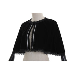 Elegant Black Velvet Cape - Perfect for Wicca, Gothic, Victorian & Halloween Events - Astricos