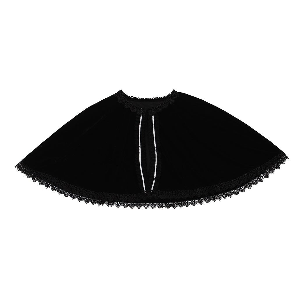 Elegant Black Velvet Cape - Perfect for Wicca, Gothic, Victorian & Halloween Events - Astricos