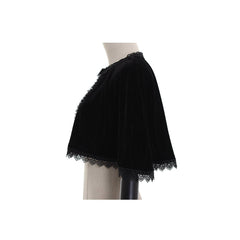 Elegant Black Velvet Cape - Perfect for Wicca, Gothic, Victorian & Halloween Events - Astricos