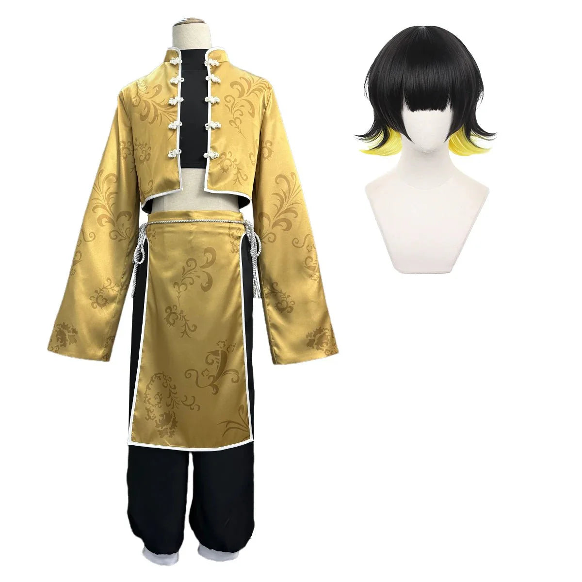 Astricos Bachira Anime Cosplay Costume - Blue Lock Kung Fu Tang Suit with Adjustable Synthetic Fiber Wig - Astricos