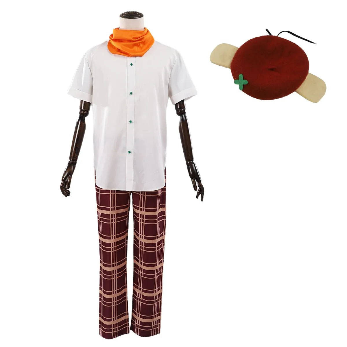 Astricos Bachira Cosplay Costume - Blue Lock Anime Inspired Outfit with Wig, Shirt, Pants, Scarf, Hat, and Rose - Astricos