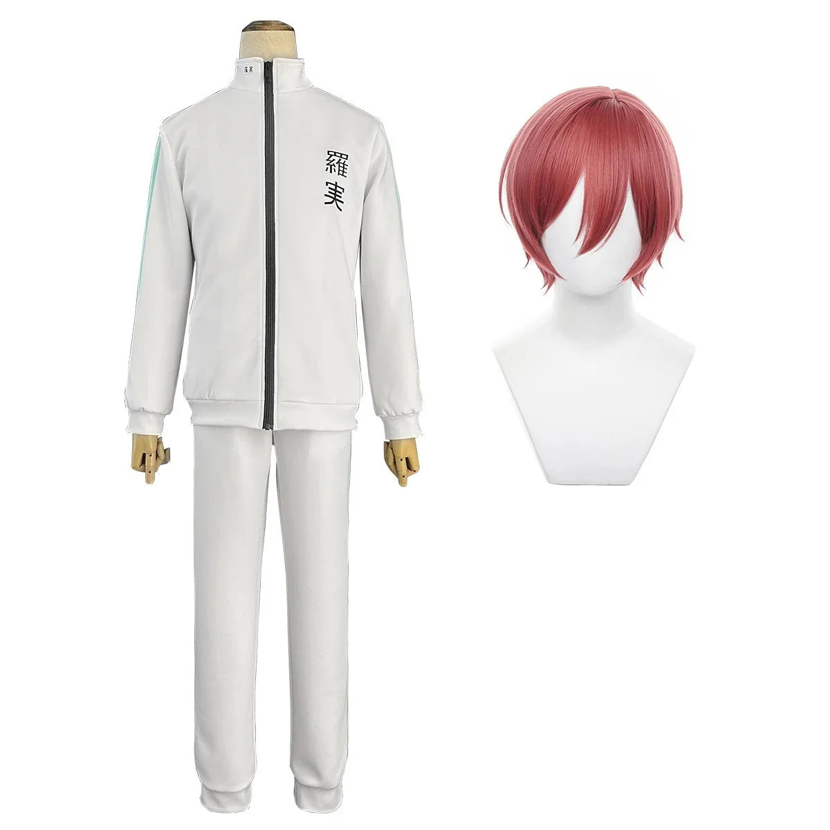 Astricos Blue Lock Anime Chigiri Cosplay Costume with Full-Zip Tracksuit and Synthetic Fibers Wig - Astricos