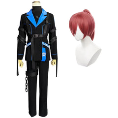 Astricos Anime Chigiri Cosplay Costume - Black Blue Jacket Pants Set with Wig - Astricos