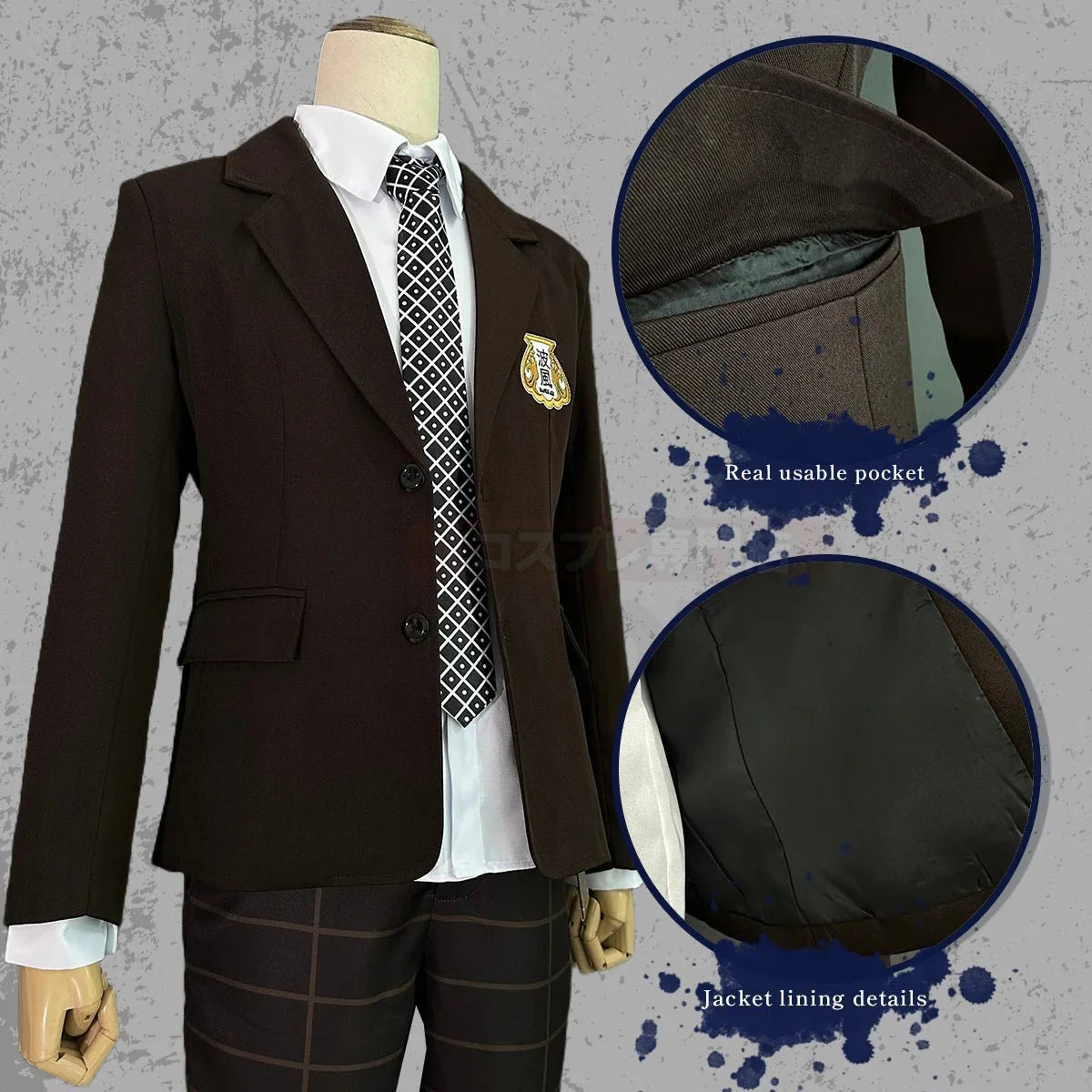 Astricos Bachira NAMIKAZE High School Uniform Cosplay Wig Set with DK Embroidery Logo - Astricos