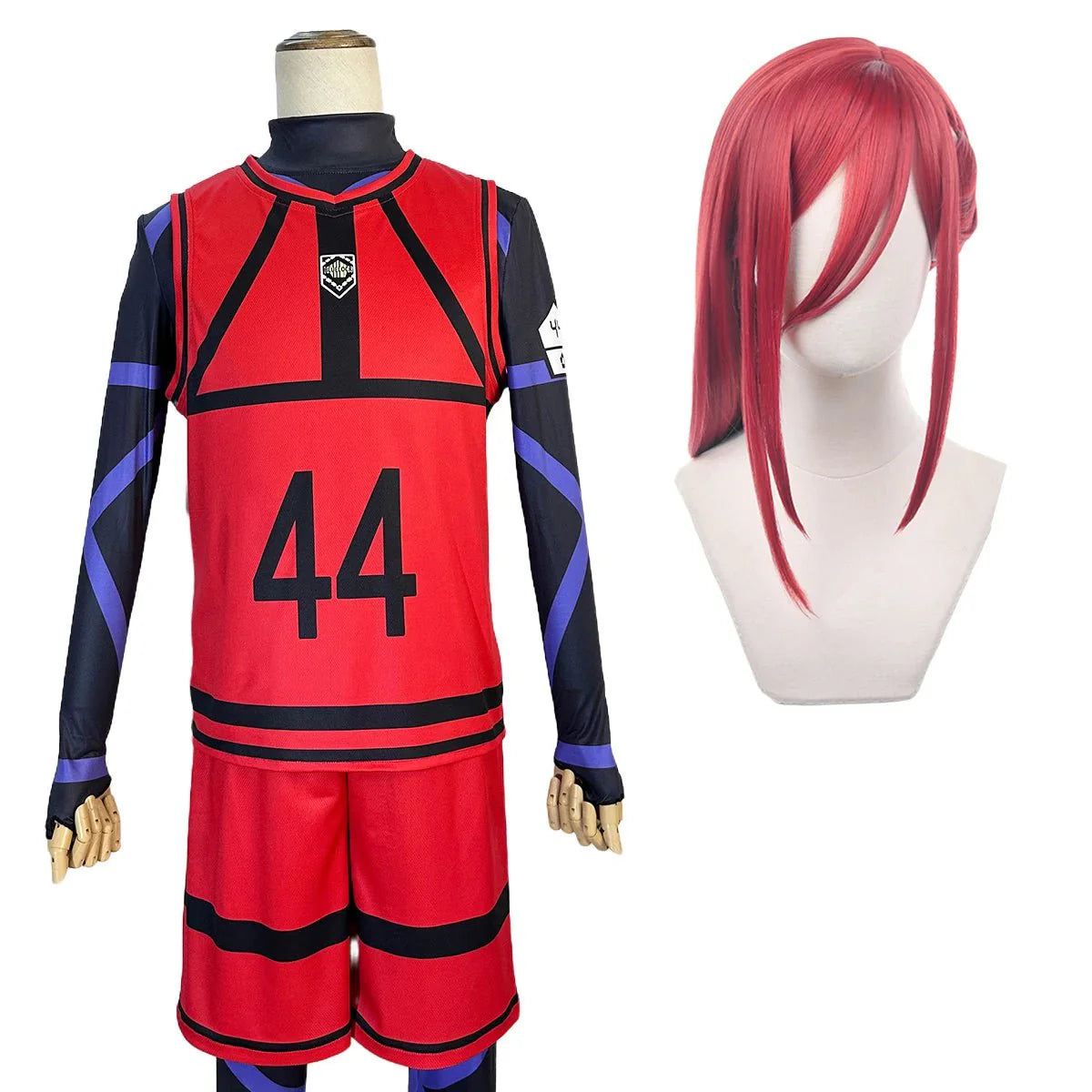 Astricos Anime Cosplay Costume Wig - Reo Nagi Rin Kunigam Red Football Training Uniform for Daily Wear - Astricos