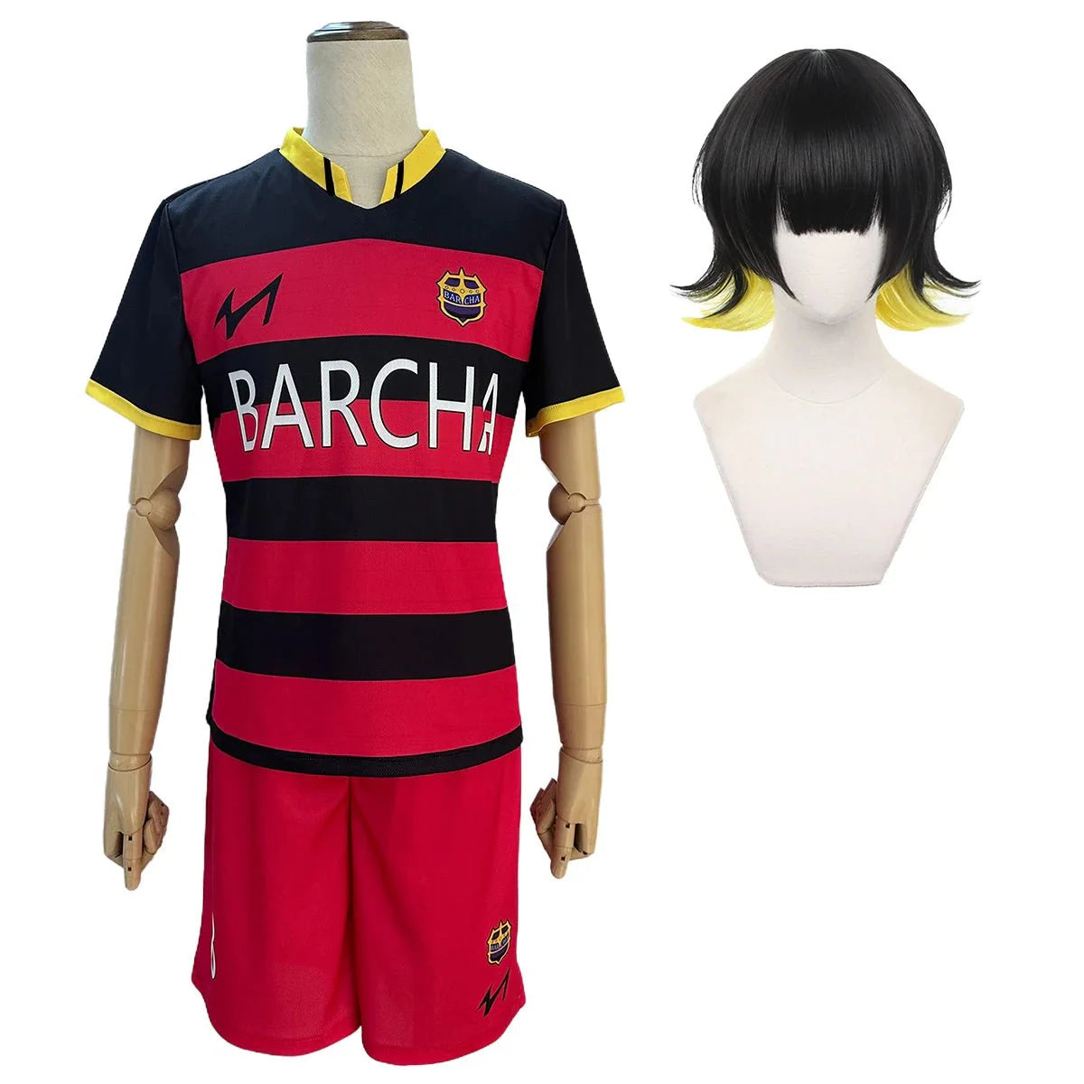 Astricos Anime Blue Lock FC Barcha Bachira Otoya Lavinho Cosplay Costume Wig Embroidery Football Uniform Halloween 3PCS Set - Astricos