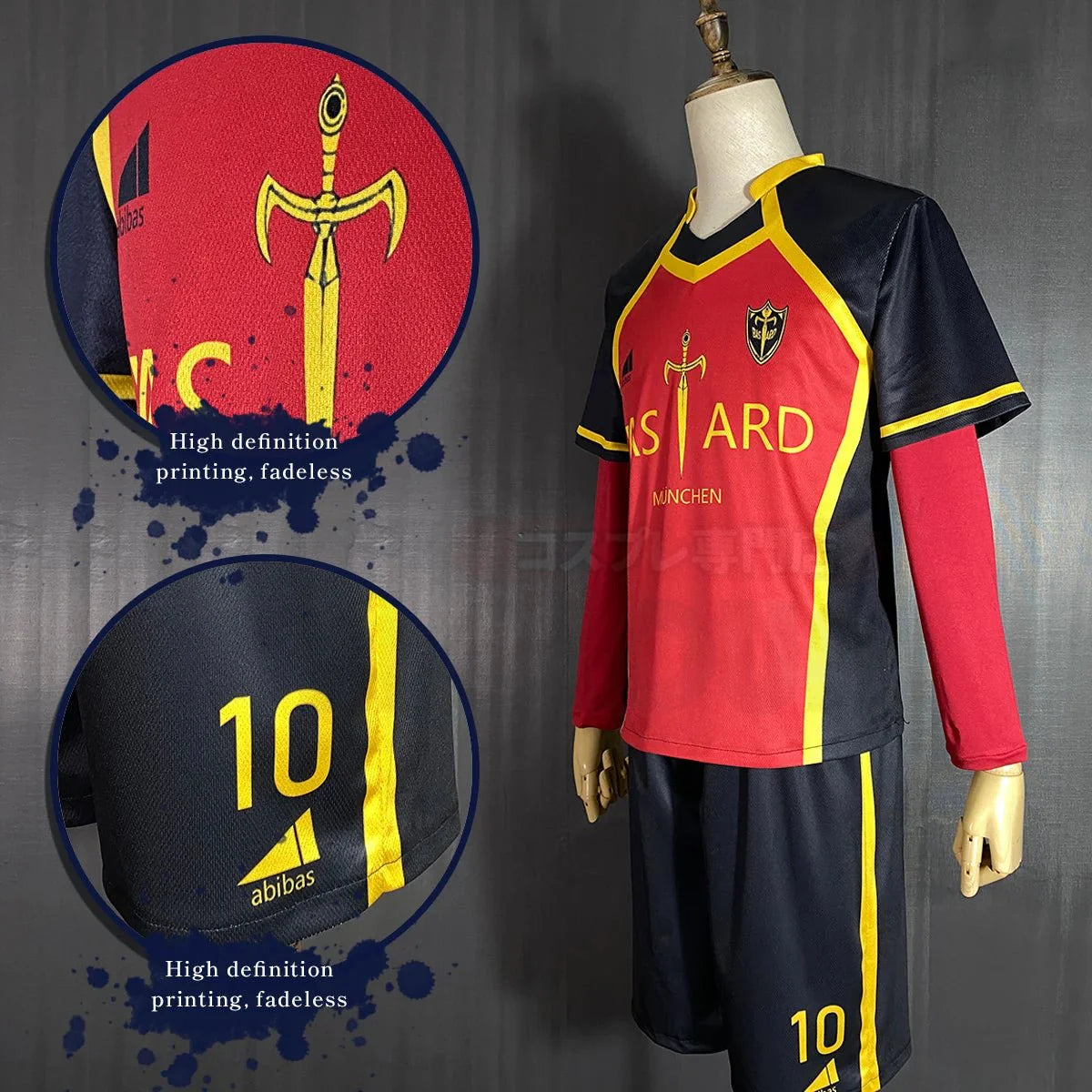 Astricos Blue Lock Anime Kaiser Ness, Isagi, Kurona, Hiori Cosplay Costume with Detailed Embroidery Football Uniform - Astricos