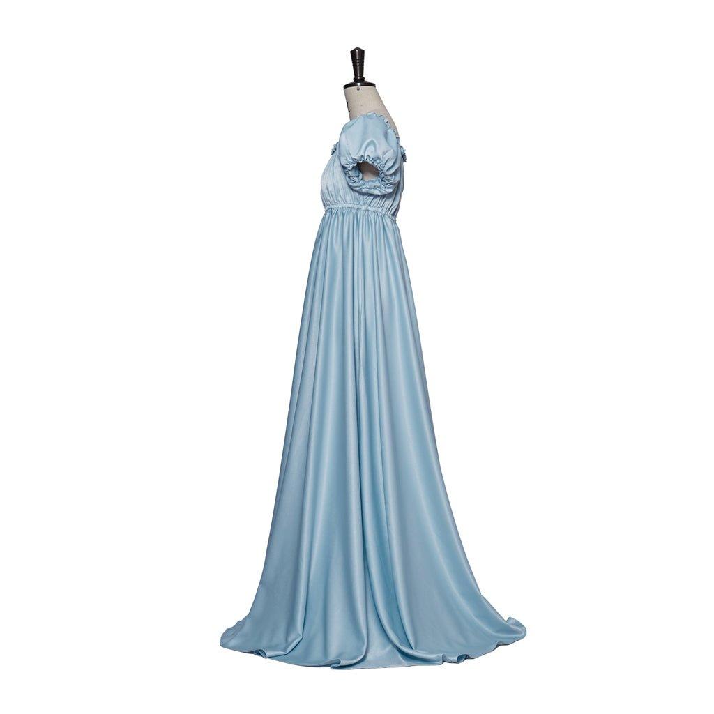 Astricos Cosplay Costume - Elegant Light Blue Silk Empire Waist Regency Dress - Astricos