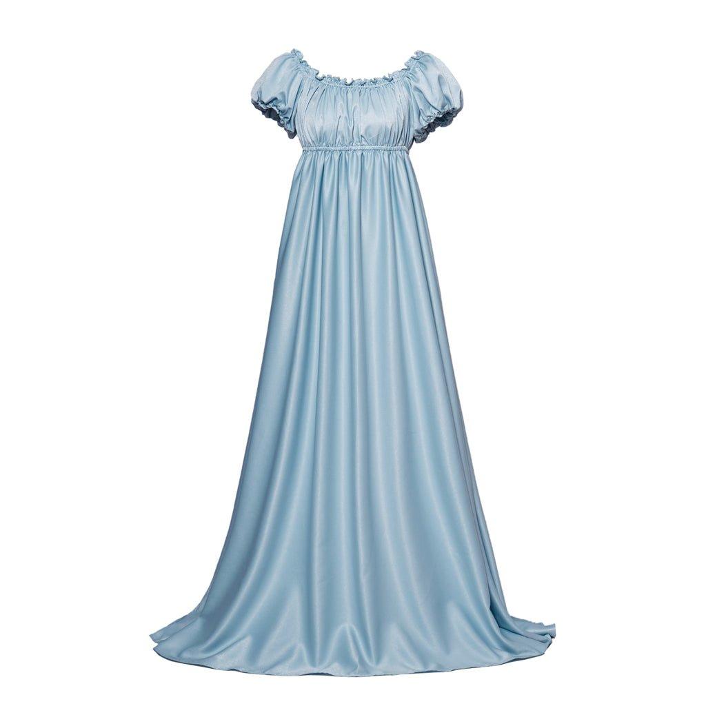 Astricos Cosplay Costume - Elegant Light Blue Silk Empire Waist Regency Dress - Astricos