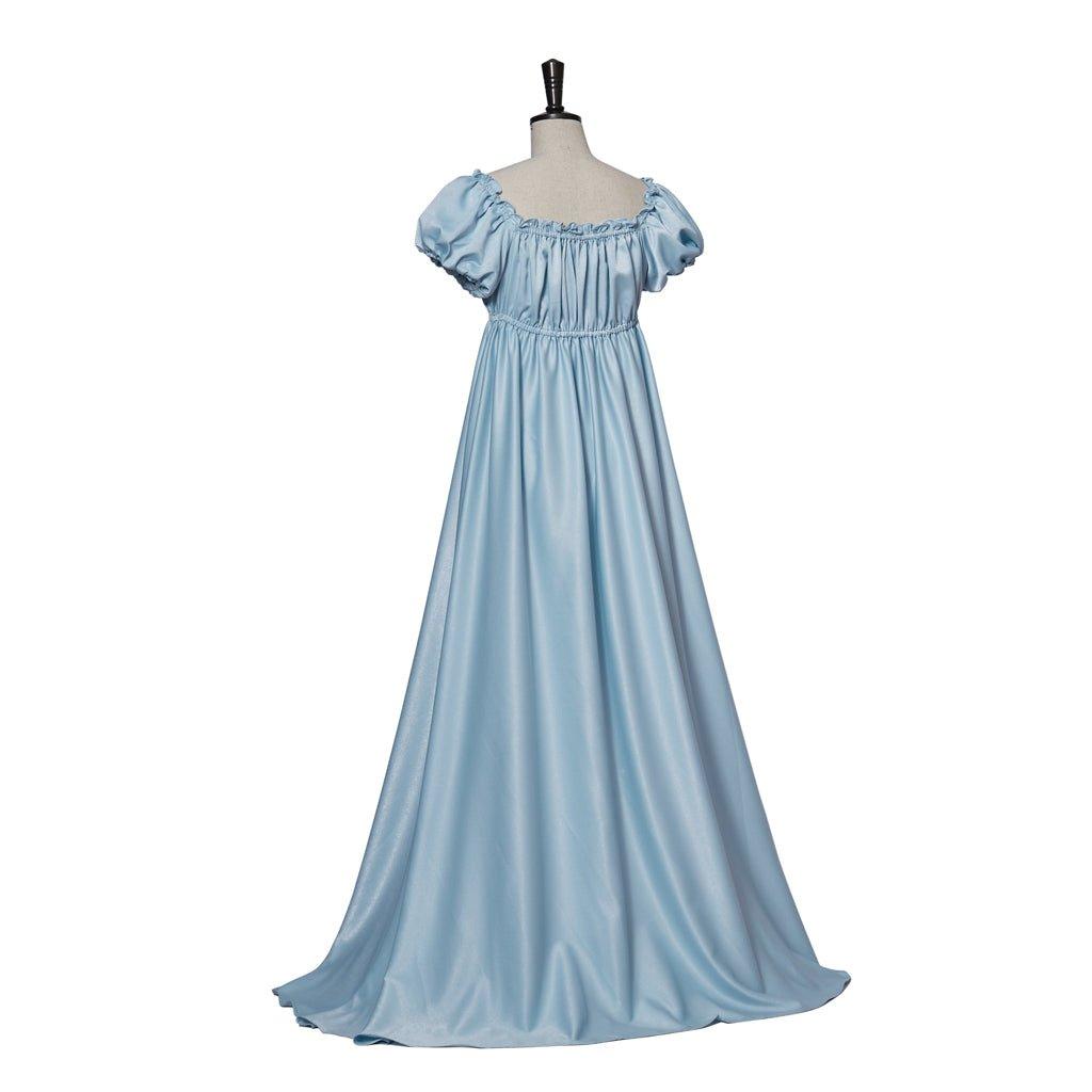 Astricos Cosplay Costume - Elegant Light Blue Silk Empire Waist Regency Dress - Astricos