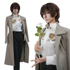 Astricos Anime Dazai Osamu Cosplay Costume - 10th Anniversary Edition with Wig, Coat, Pants, Shirt for Daily Wear, Halloween, Christmas - Astricos