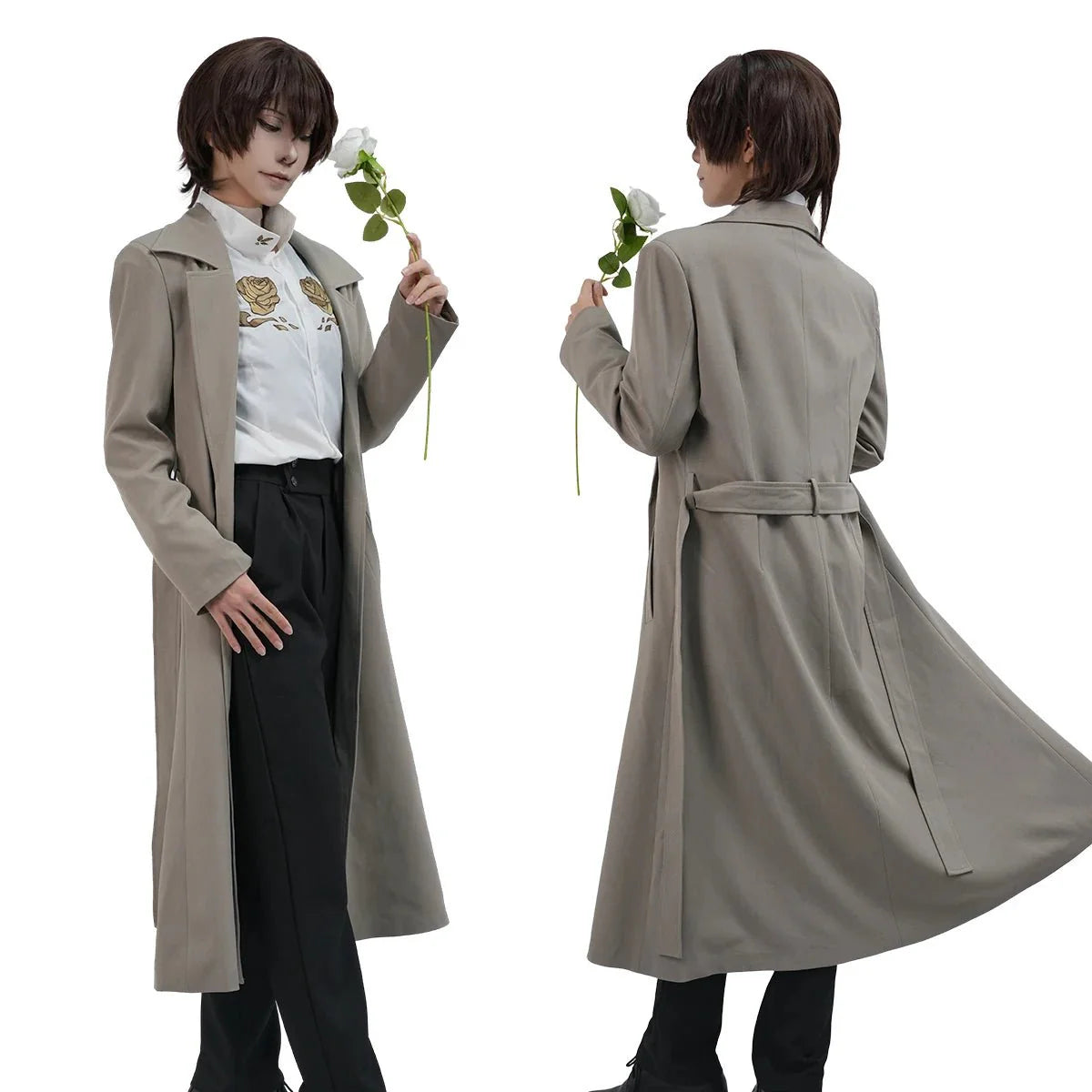 Astricos Anime Dazai Osamu Cosplay Costume - 10th Anniversary Edition with Wig, Coat, Pants, Shirt for Daily Wear, Halloween, Christmas - Astricos