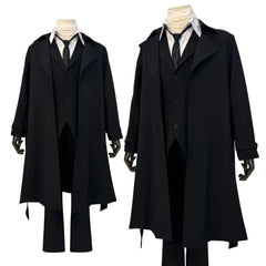 Astricos Dazai Osamu Cosplay Costume - Premium Black Coat, Elastic Pants, Shirt, Tie, Wig for Anime Enthusiasts - Astricos