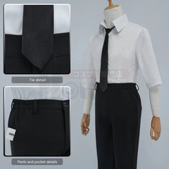 Astricos Dazai Osamu Cosplay Costume - Premium Black Coat, Elastic Pants, Shirt, Tie, Wig for Anime Enthusiasts - Astricos