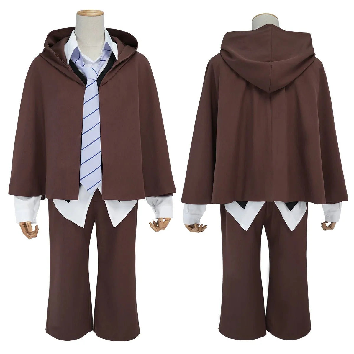 Astricos Edogawa Rampo Cosplay Costume - Premium Cape, Elastic Pants, Shirt, Vest, Tie, Hat - Ideal for Anime Fans - Astricos